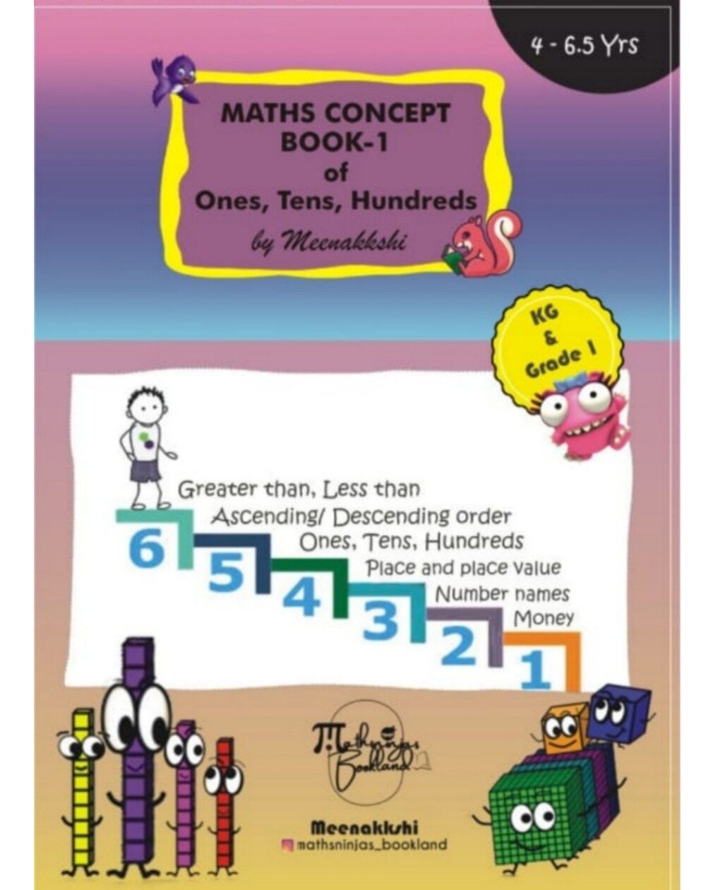 UKG Grade 1 Mental Math Activity book of Concept Ones, tens and hundreds